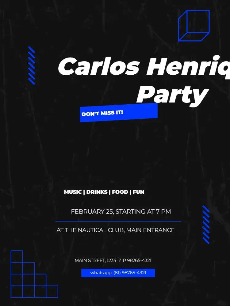 For Modern Male Meeting Party invitation