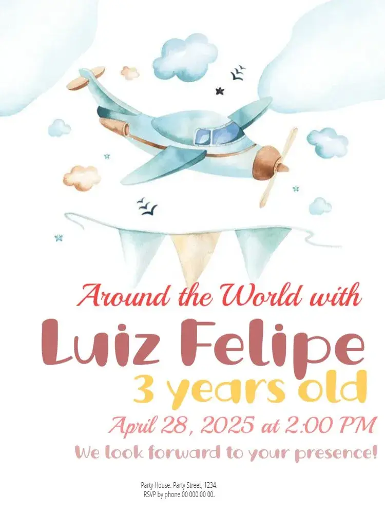 Around The World To Edit Online Digital invitation