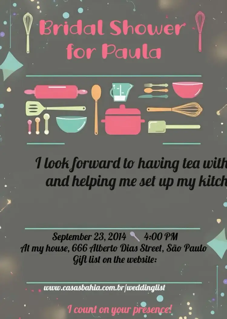 Bridal Shower Items invitation