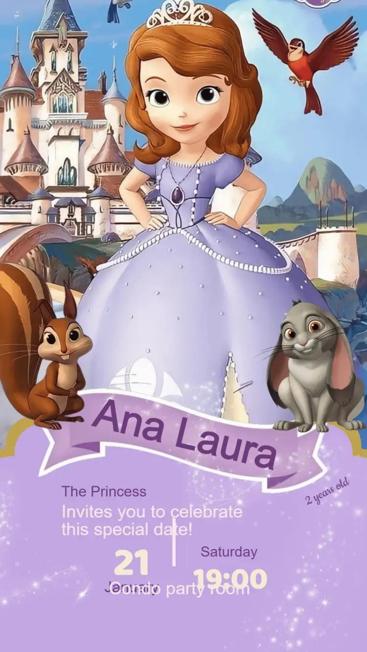 Princess Sofia Birthday Invitation