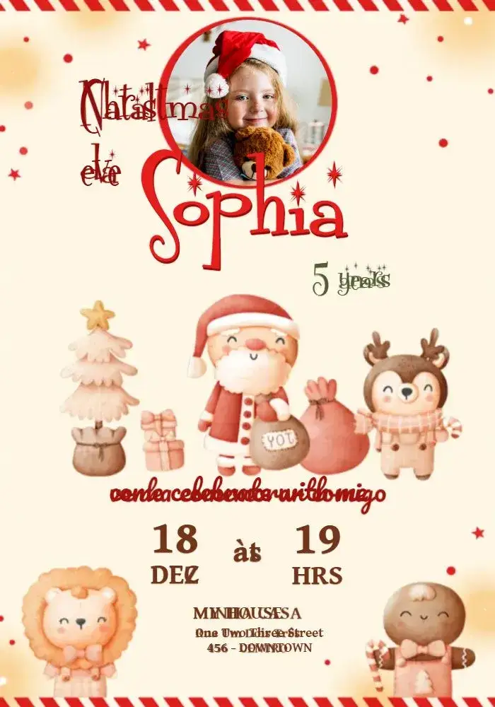 Invitation Yellow Photo Christmas – Commemorative Dates theme colorful, festive, modern, cheerful, vibrant