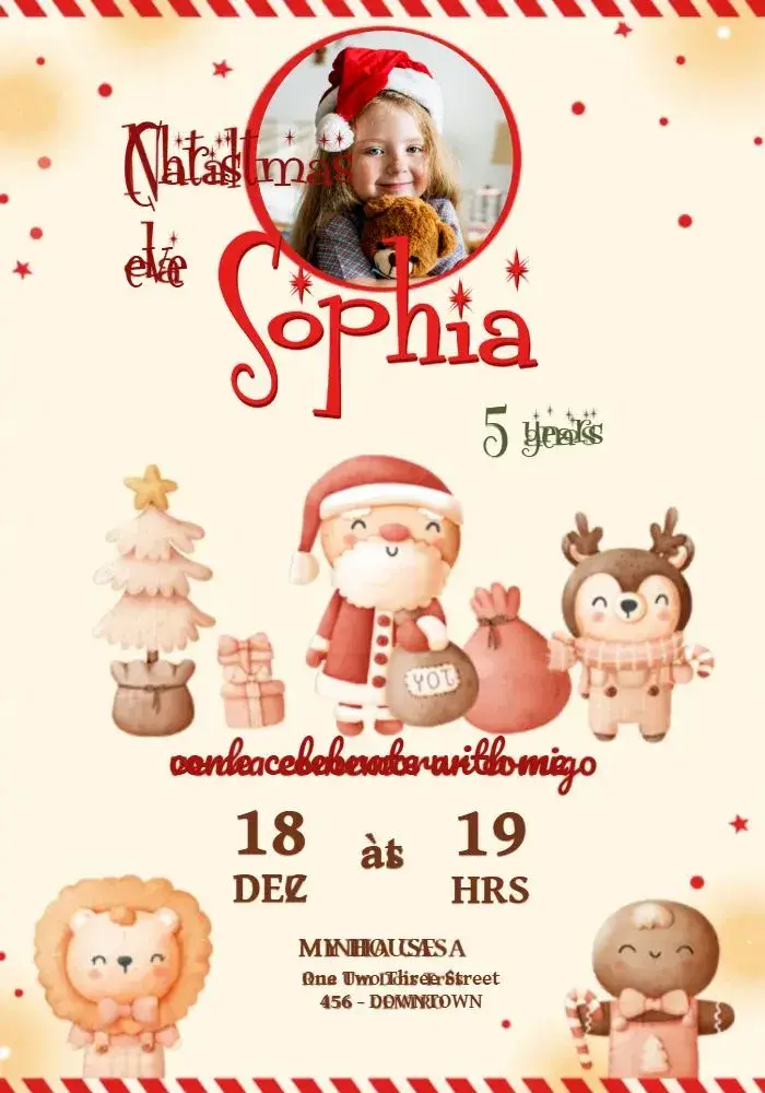 Yellow Photo Christmas invitation