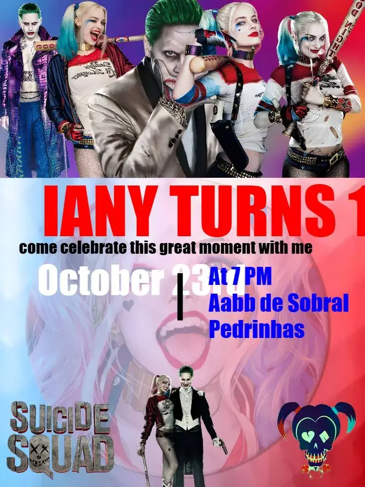 Harley Quinn Suicide Squad Green invitation