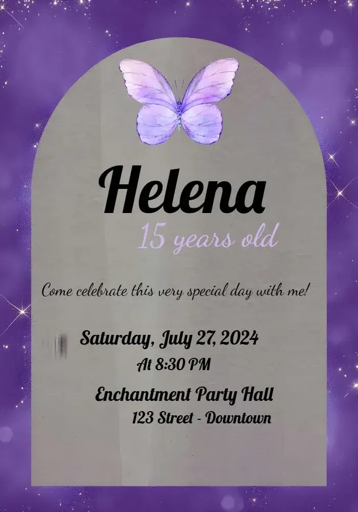 15 Years Butterfly Luxury invitation