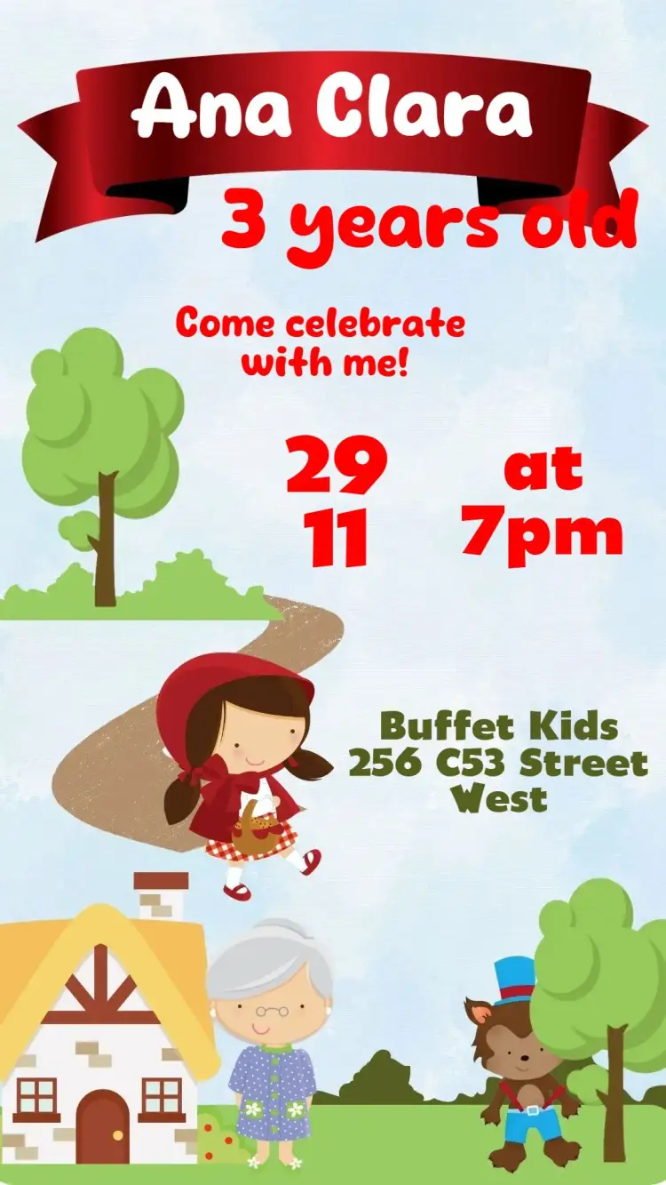 Little Red Riding Hood invitation