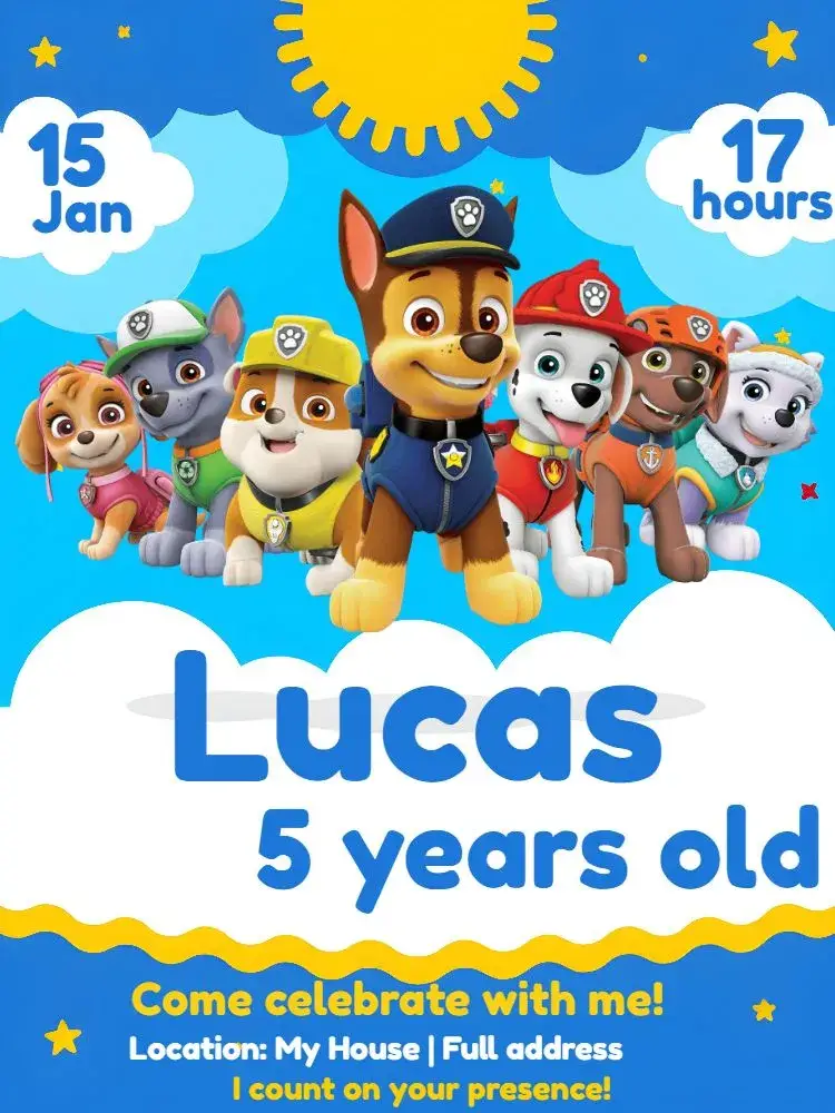 Cheap Paw Patrol invitation