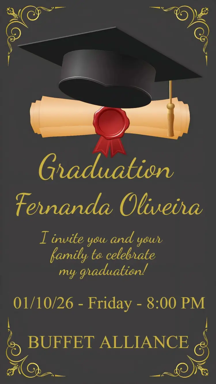 Invite Graduation editable and customizable