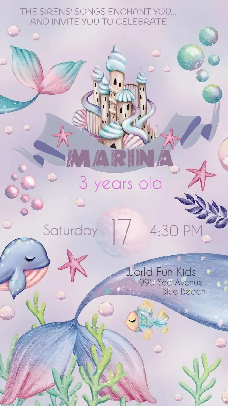 Delicate Watercolor Under the Sea Theme invitation