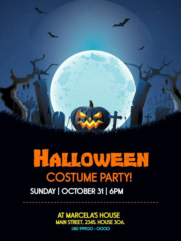 Invitation Halloween Dia Das Bruxas – Kids' Birthday Party theme dark, fancy, playful, thematic, colorful, fun