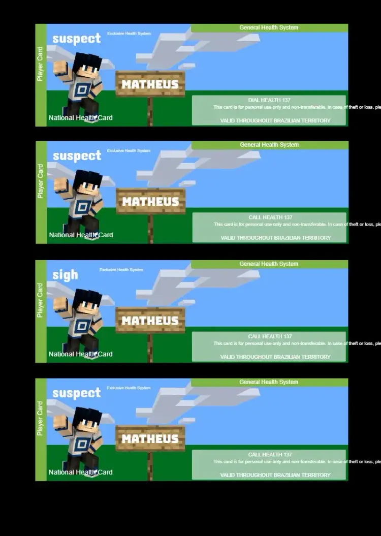 Green Minecraft Sus Card invitation