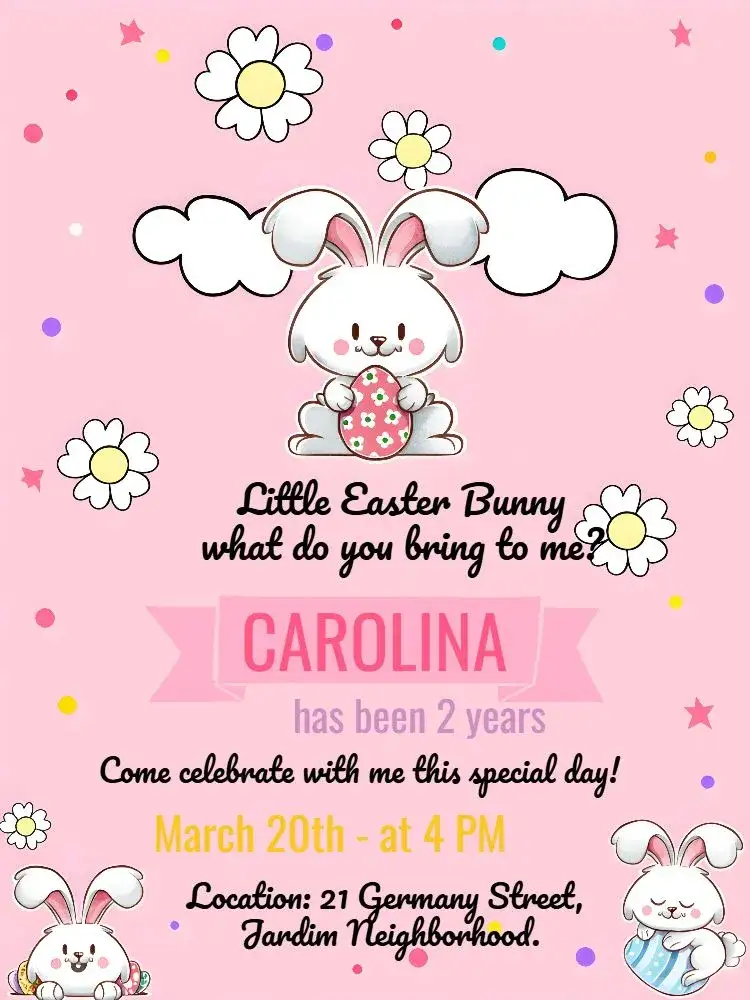 Invitation Easter Carrot – Commemorative Dates theme colorful, playful, fun, fresh, pastel, Easter-themed