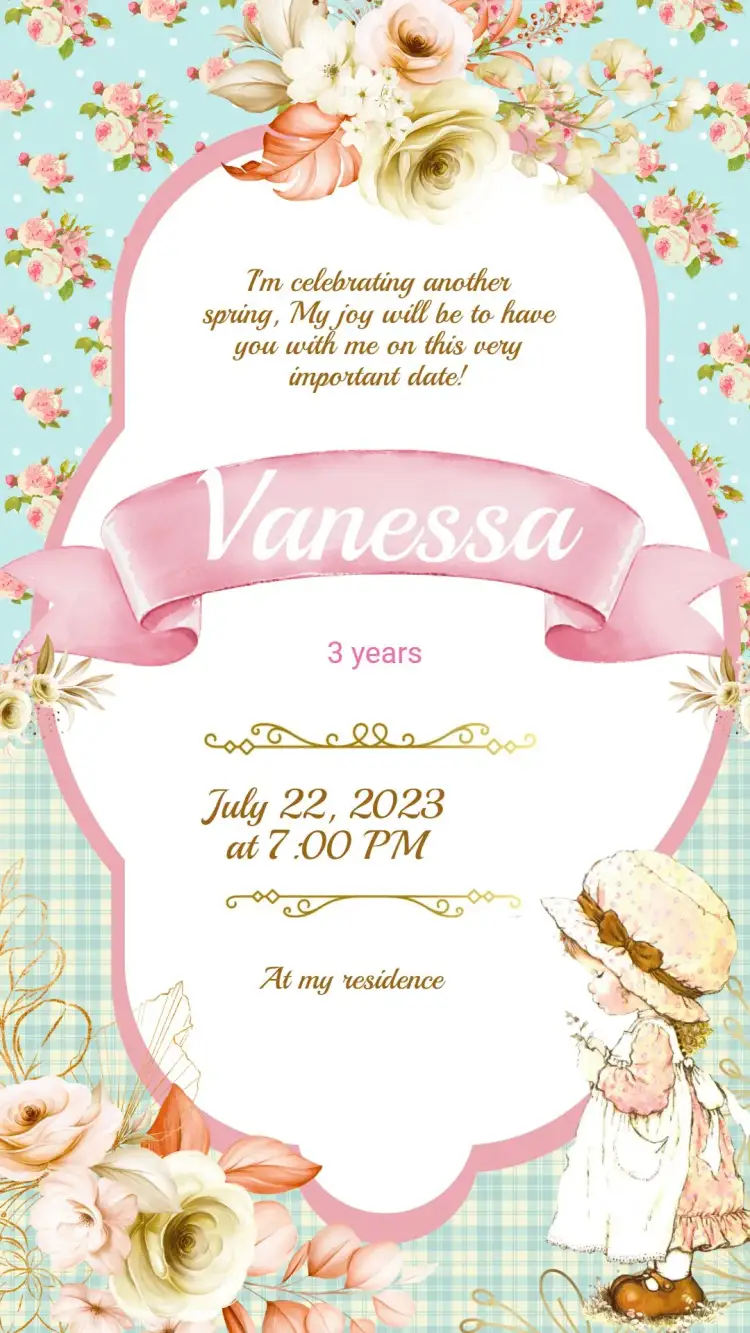 Invitation Enchanted Garden Birthday Invitation – Kids' Birthday Party theme floral, colorful, playful, natural, magical
