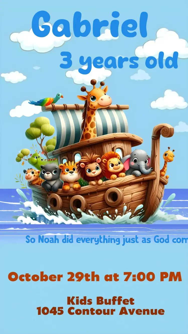 Noah's Ark invitation