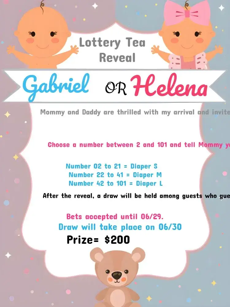 Tea Raffle Babies Gender Reveal invitation