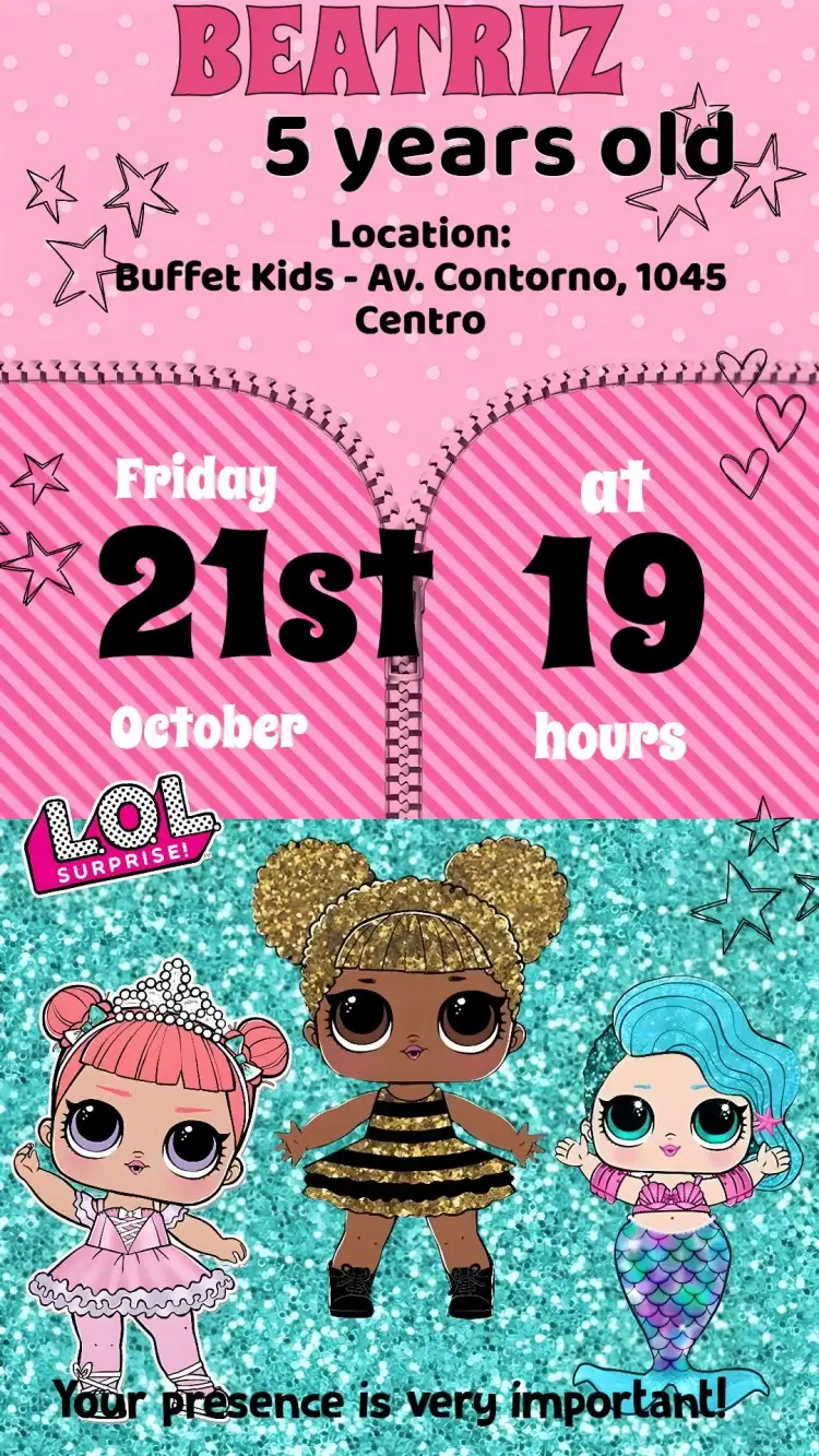 Invitation Lol Surprise – theme colorful, fun, themed, playful, cheerful