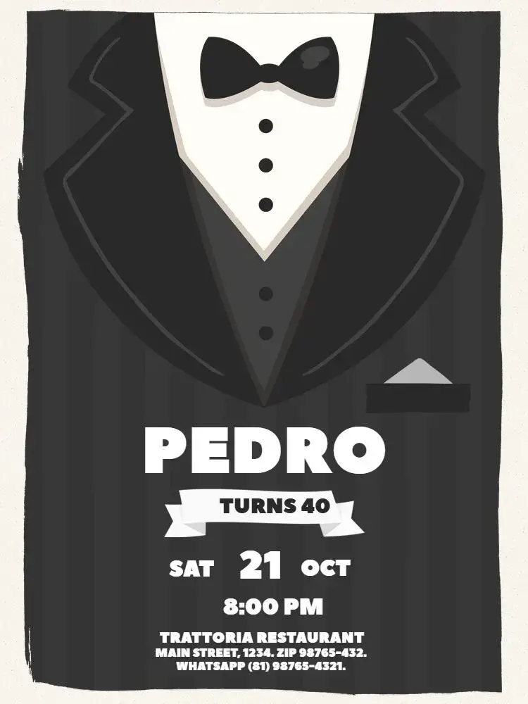 Masculine Party invitation