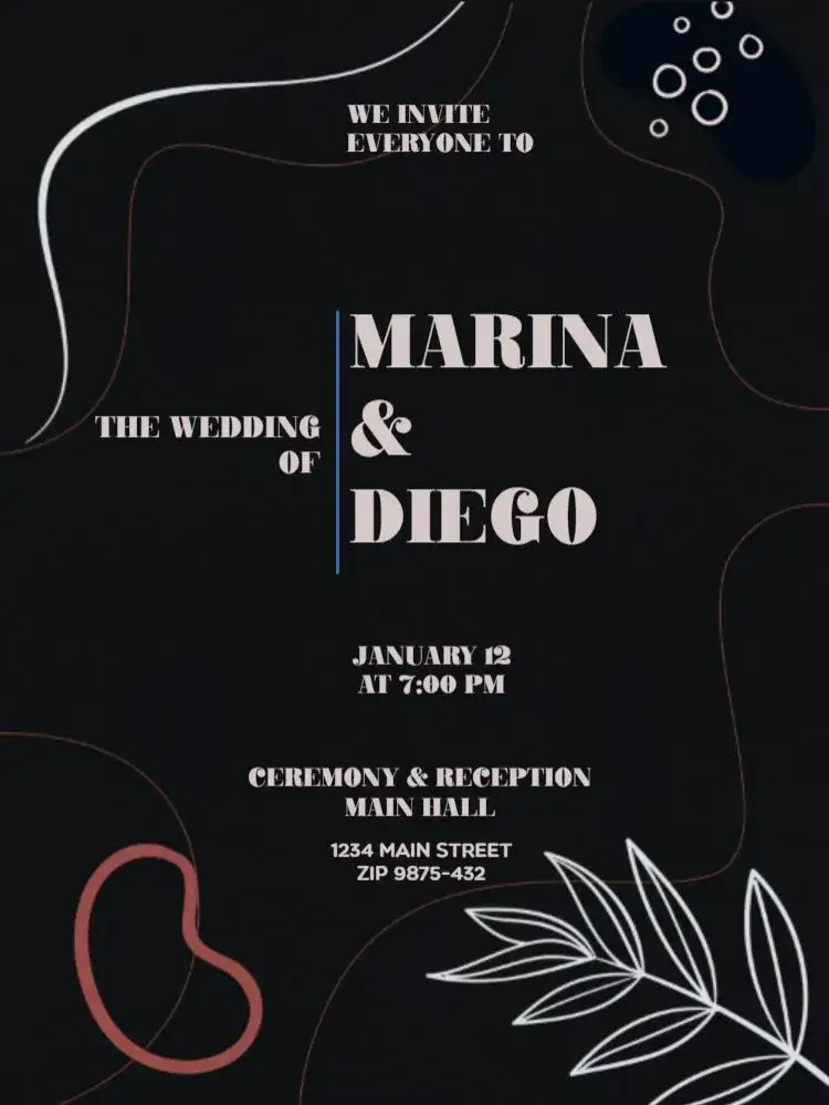 Invitation Simple And Creative Blue Wedding – Wedding theme modern, geometric, dark blue, simple, elegant