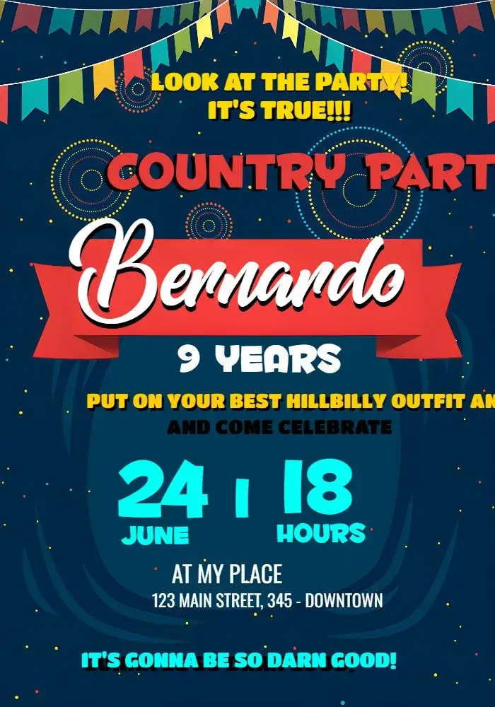 Invite Junina Party Festajulina editable and customizable