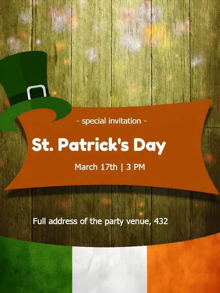Invitation Saint Patrick's Day – Commemorative Dates theme green, Irish, festive, fun, vibrant