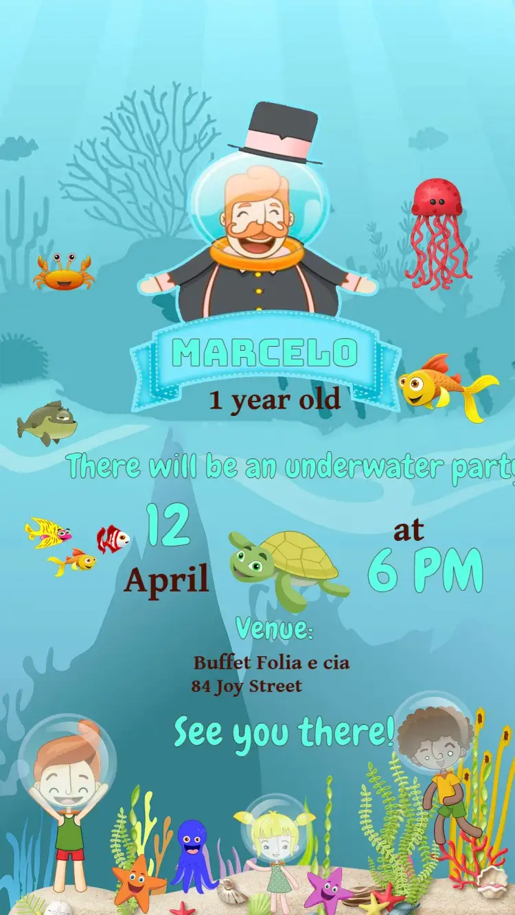 Mundo Bita In The Deep Sea Kids invitation