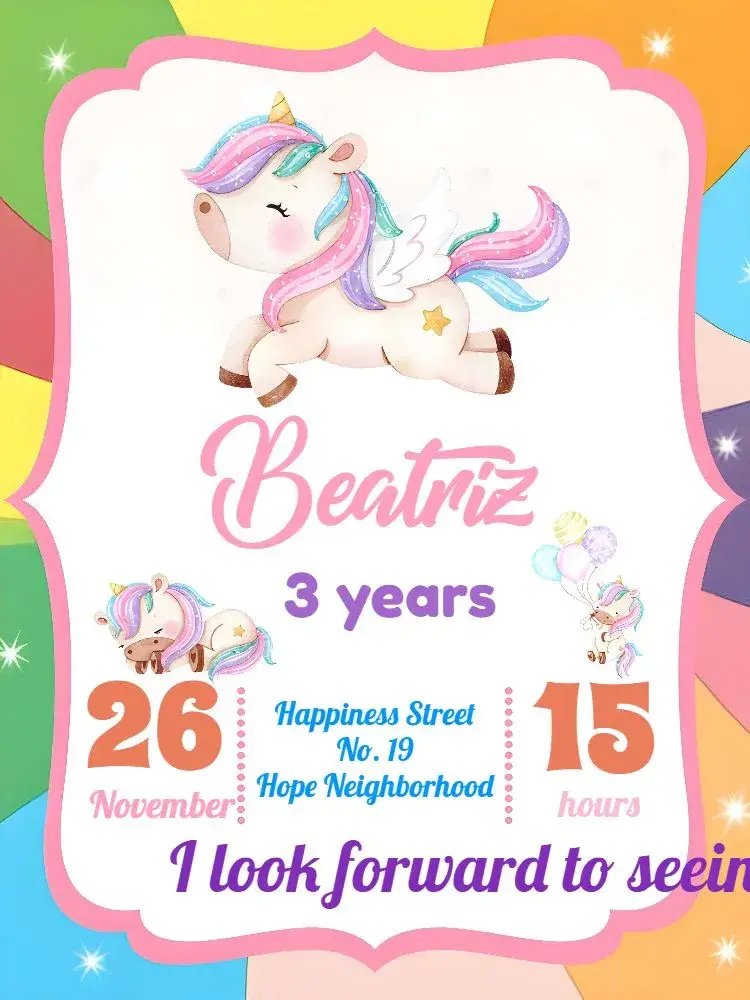 White Unicorn invitation