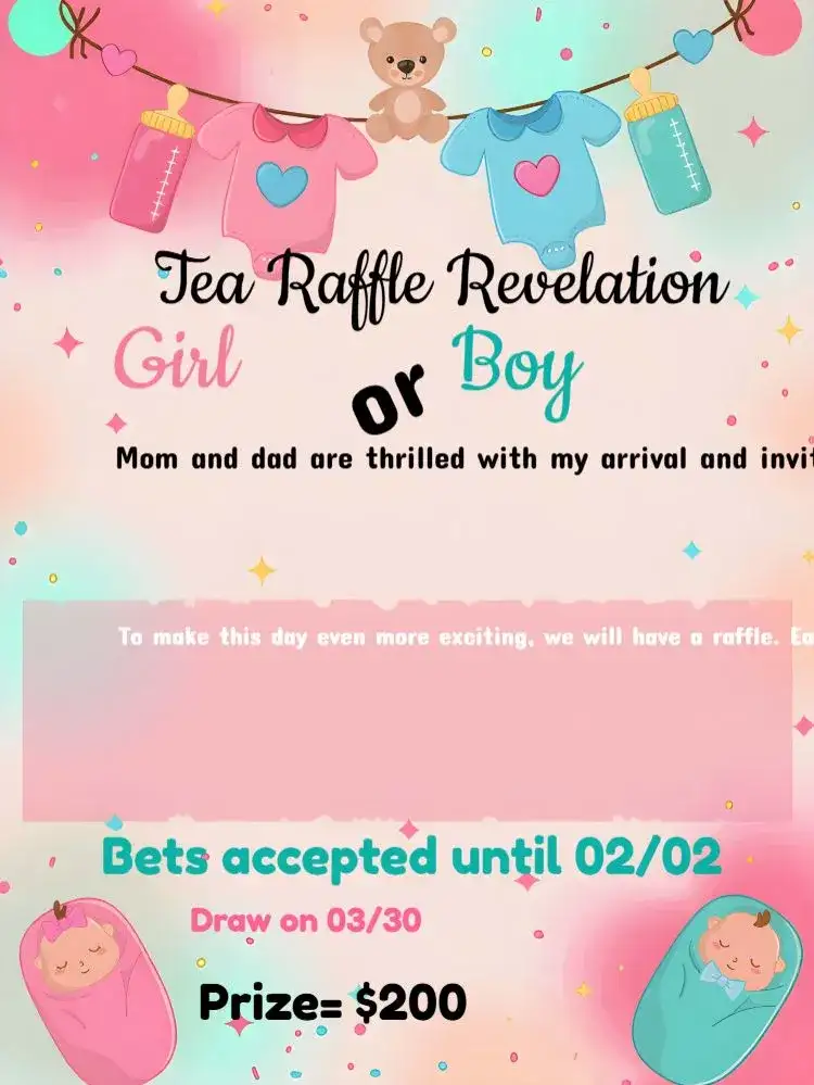 Tea Raffle Teddy Bear Girl Reveal