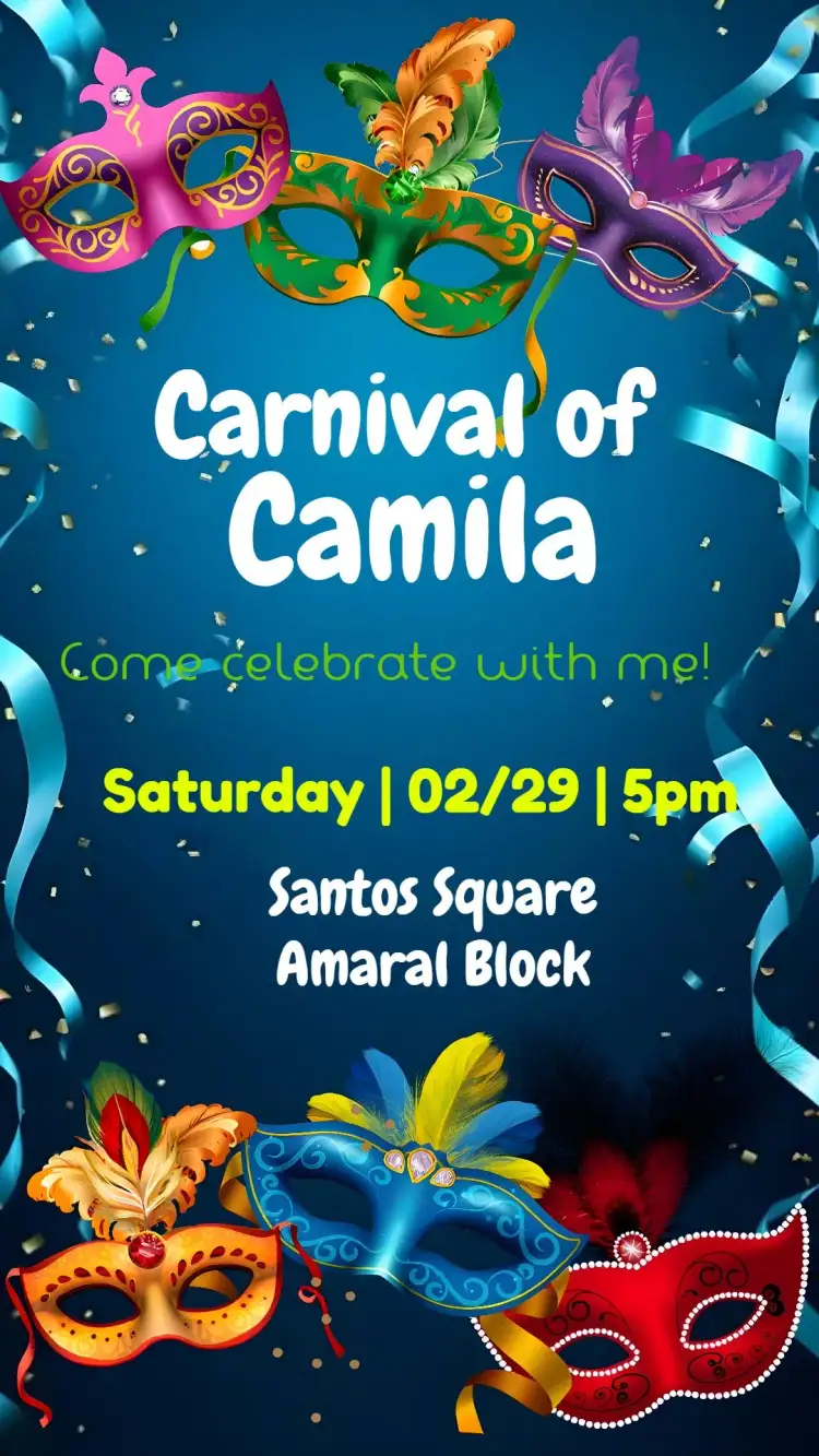 Invitation Colorful Carnival Party – Commemorative Dates theme colorful, bright, fun, tropical, festive