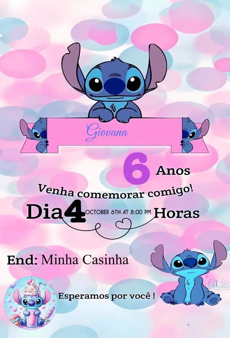Invite Stitch birthday editable and customizable