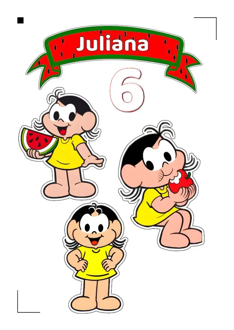 Invitation Magali Monica Cake Topper – Cake topper theme colorful, fun, childish, lively, themed