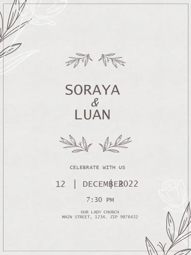 Minimalist Wedding Celebration invitation