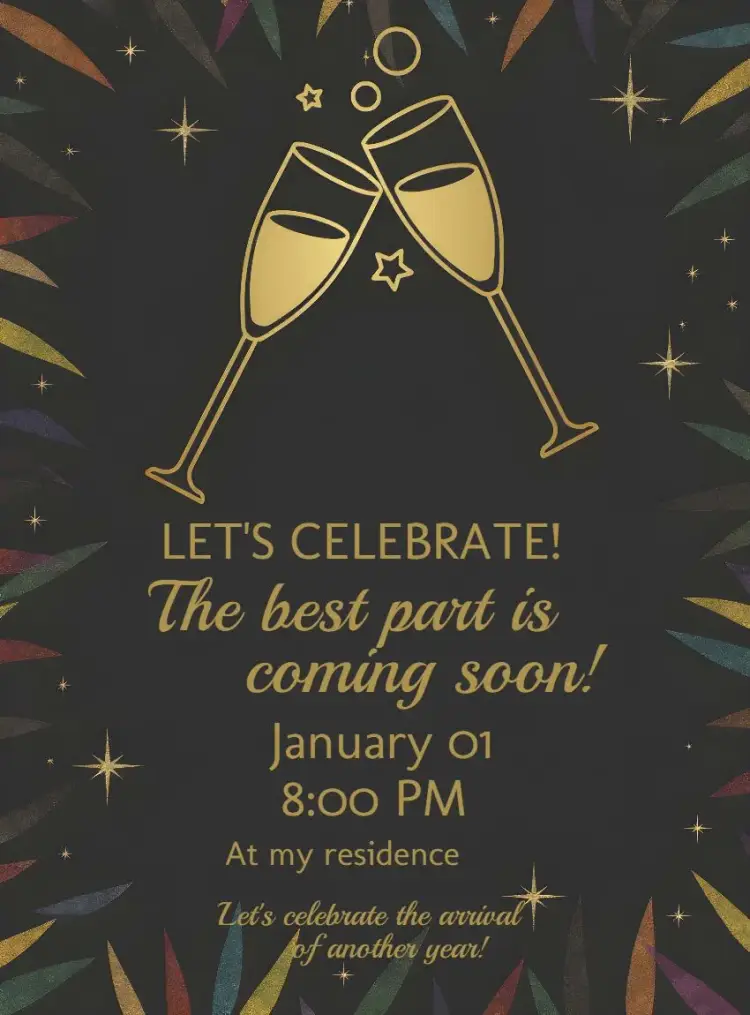 Gray New Year Party invitation
