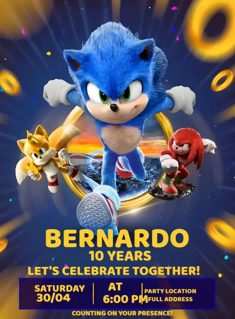 Sonic Kids invitation