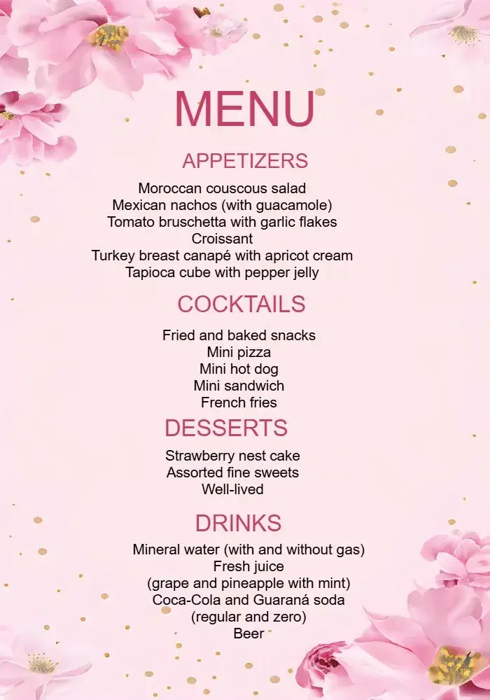 Wedding Party Menu Art invitation