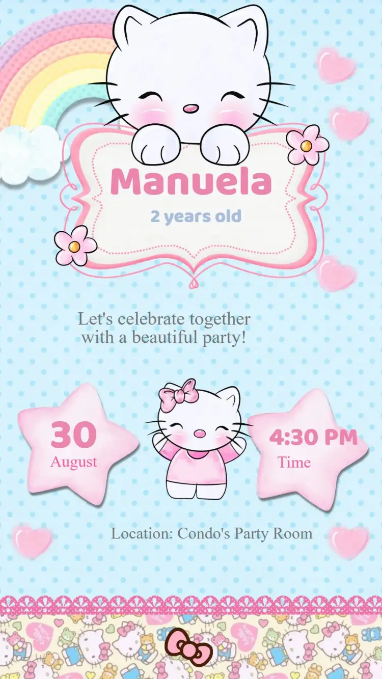 Hello Kitty Birthday Invitation