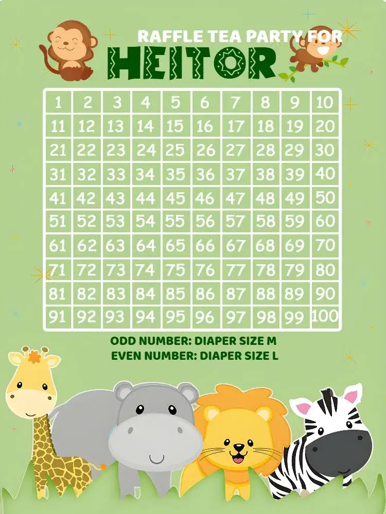 Invitation Safari Zebra Tea Raffle – Raffle Tea theme safari, animals, colorful, fun, tropical