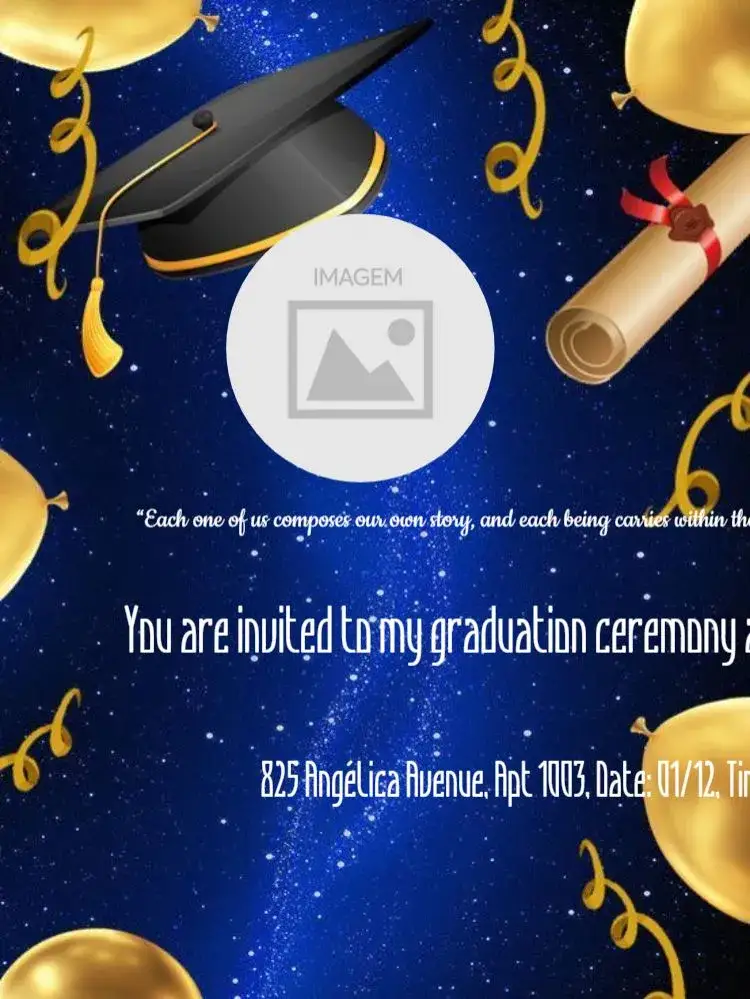 Invitation Graduation With RSVP To Edit Customized – Graduation theme black, golden, elegant, modern, minimalist