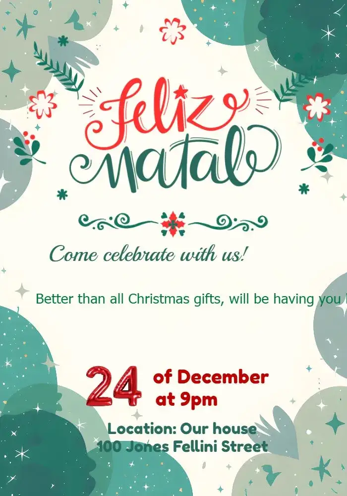 Invitation Christmas Christmas Party – Commemorative Dates theme festive, Christmas-themed, red and green, sparkle, modernity