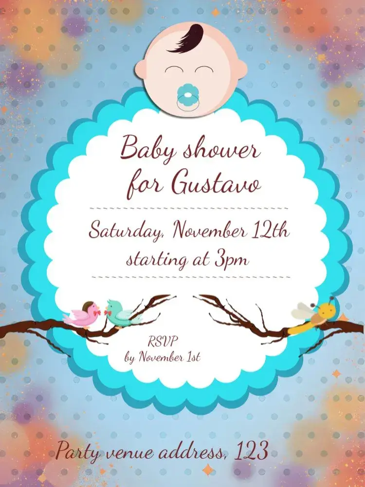 Blue Baby Shower - Boy Diapers invitation