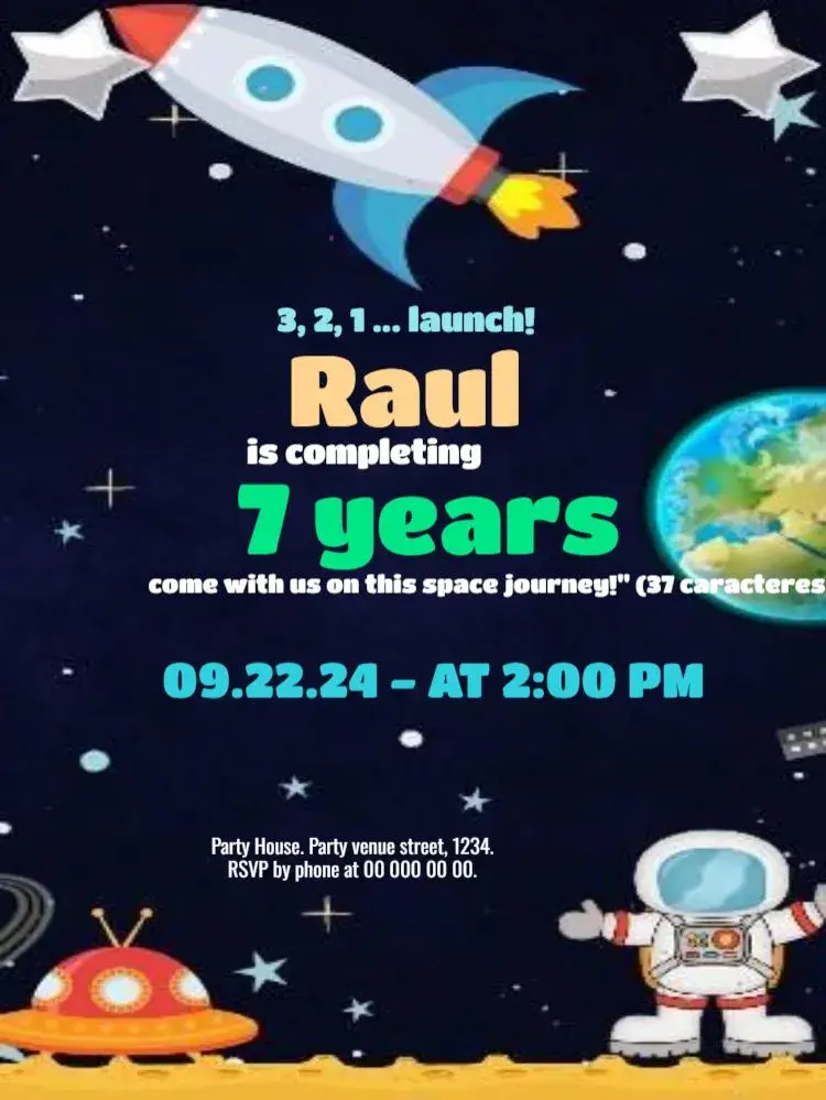 Space Astronaut Whatsapp invitation