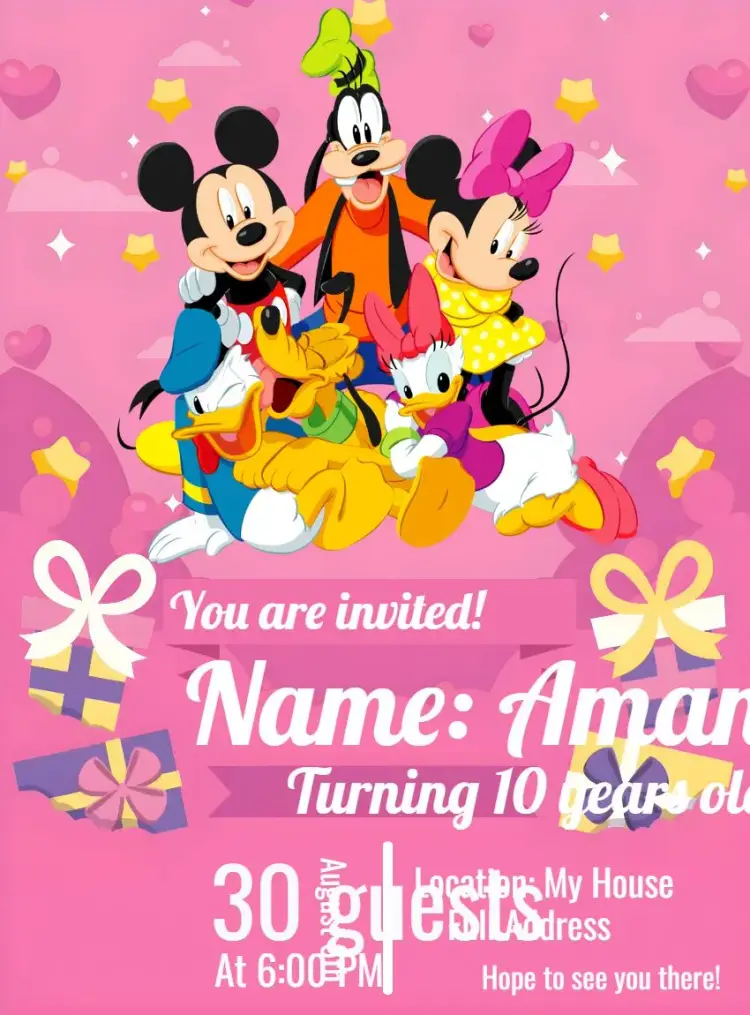 Mickey Mouse Class To Make invitation