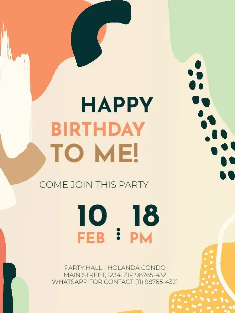 Invitation Colorful Female Adult Gathering – Kids' Birthday Party theme colorful, modern, feminine, clear, fun