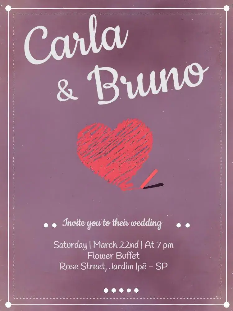Romantic Chalkboard Wedding invitation