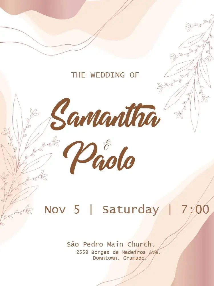 Rose Gold Pink Wedding invitation