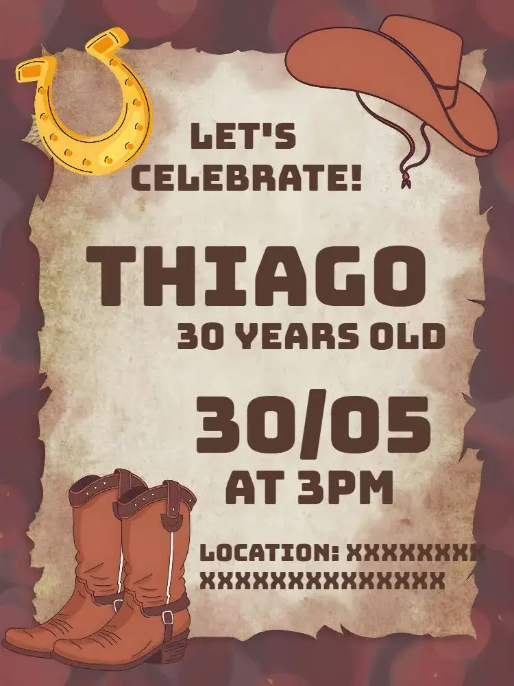 Invite Cowboy Man editable and customizable