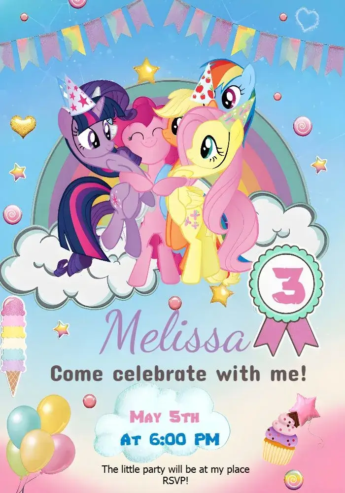 My Little Pony Edit invitation
