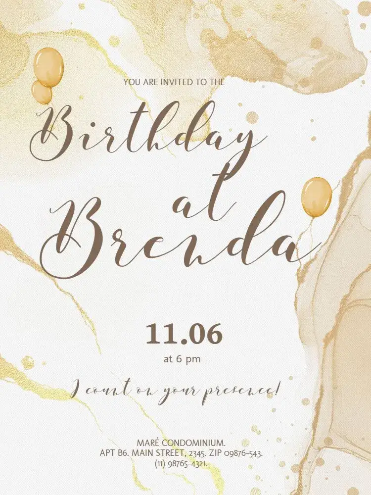Watercolor Balloon Party invitation