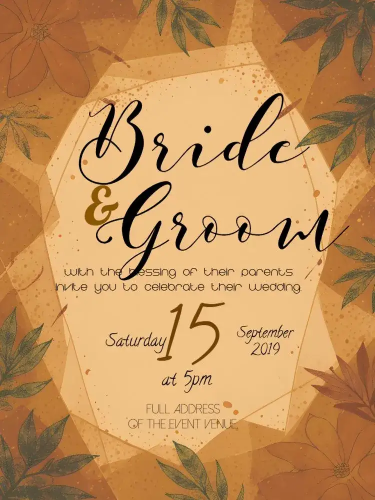 Invitation Provencal Floral Wedding – Wedding theme floral, elegant, golden, modern, romantic, Provencal