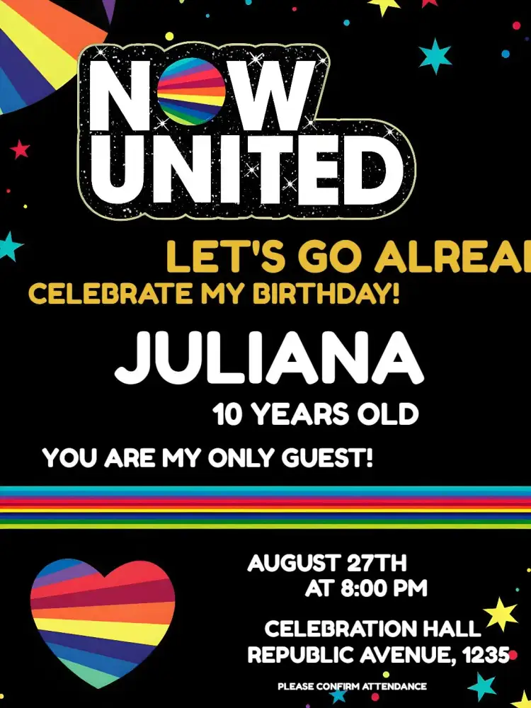 Invitation Now United Yellow – Most searched for theme colorful, modern, vibrant, youthful, fun, festive