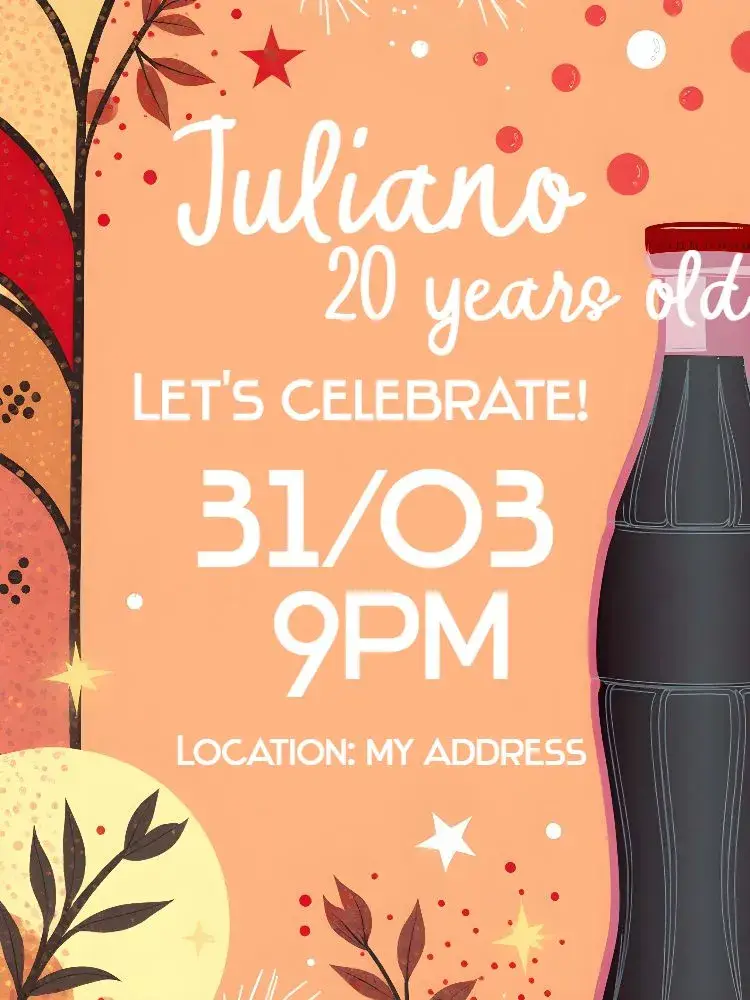 Invite Coca Cola Adult editable and customizable