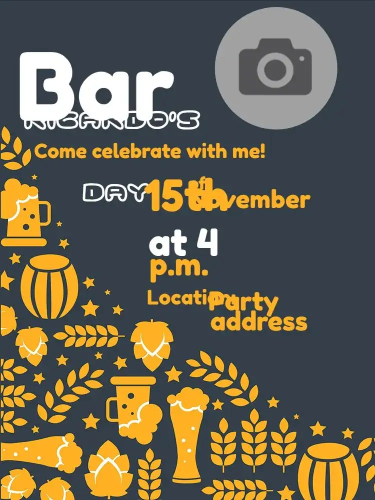Invitation Boteco Drinks – Birthday theme bar, modern, casual, nighttime, carnival, vintage